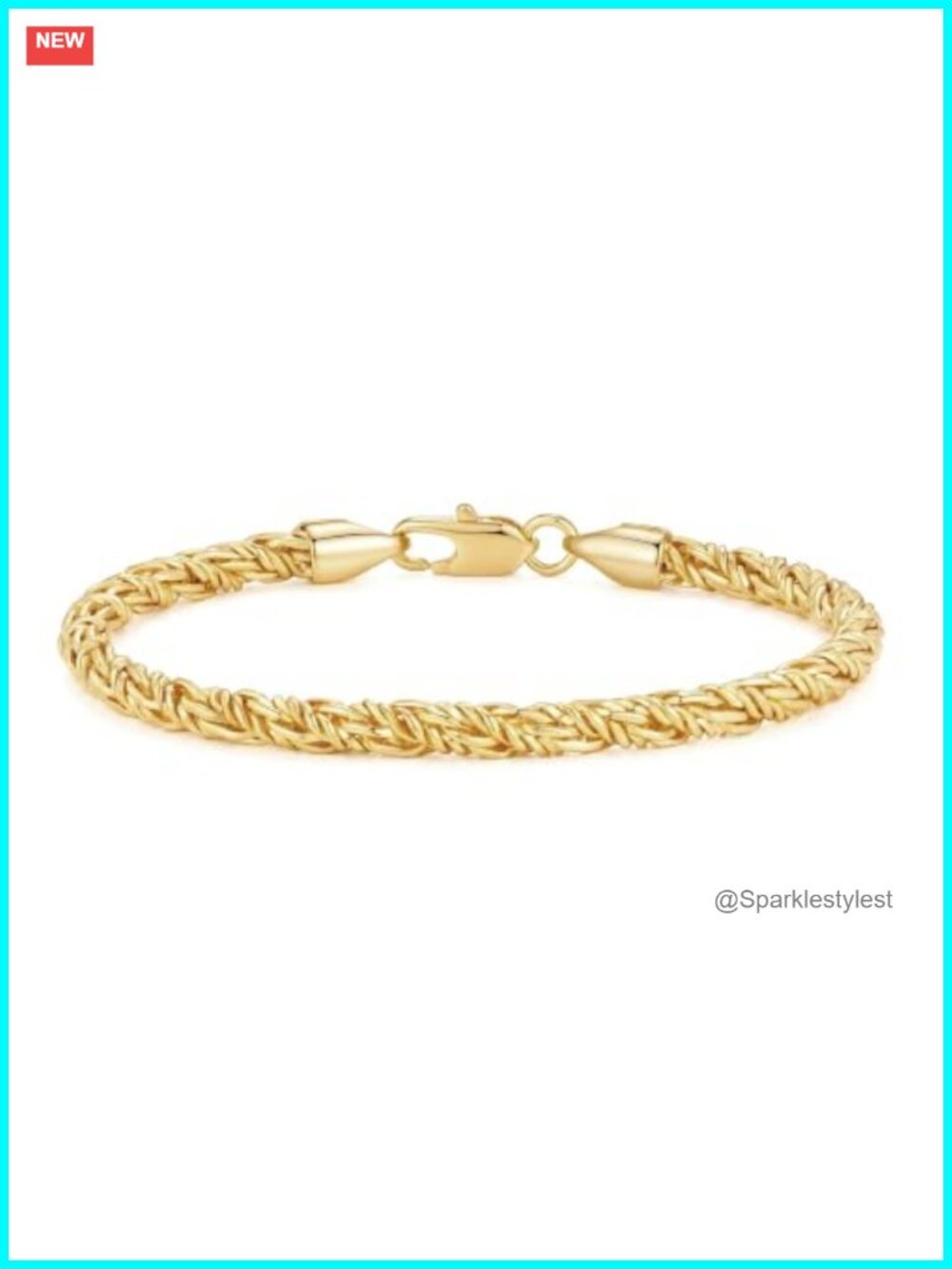 14k Gold Plated Rope Bracelet Women's Chain Link